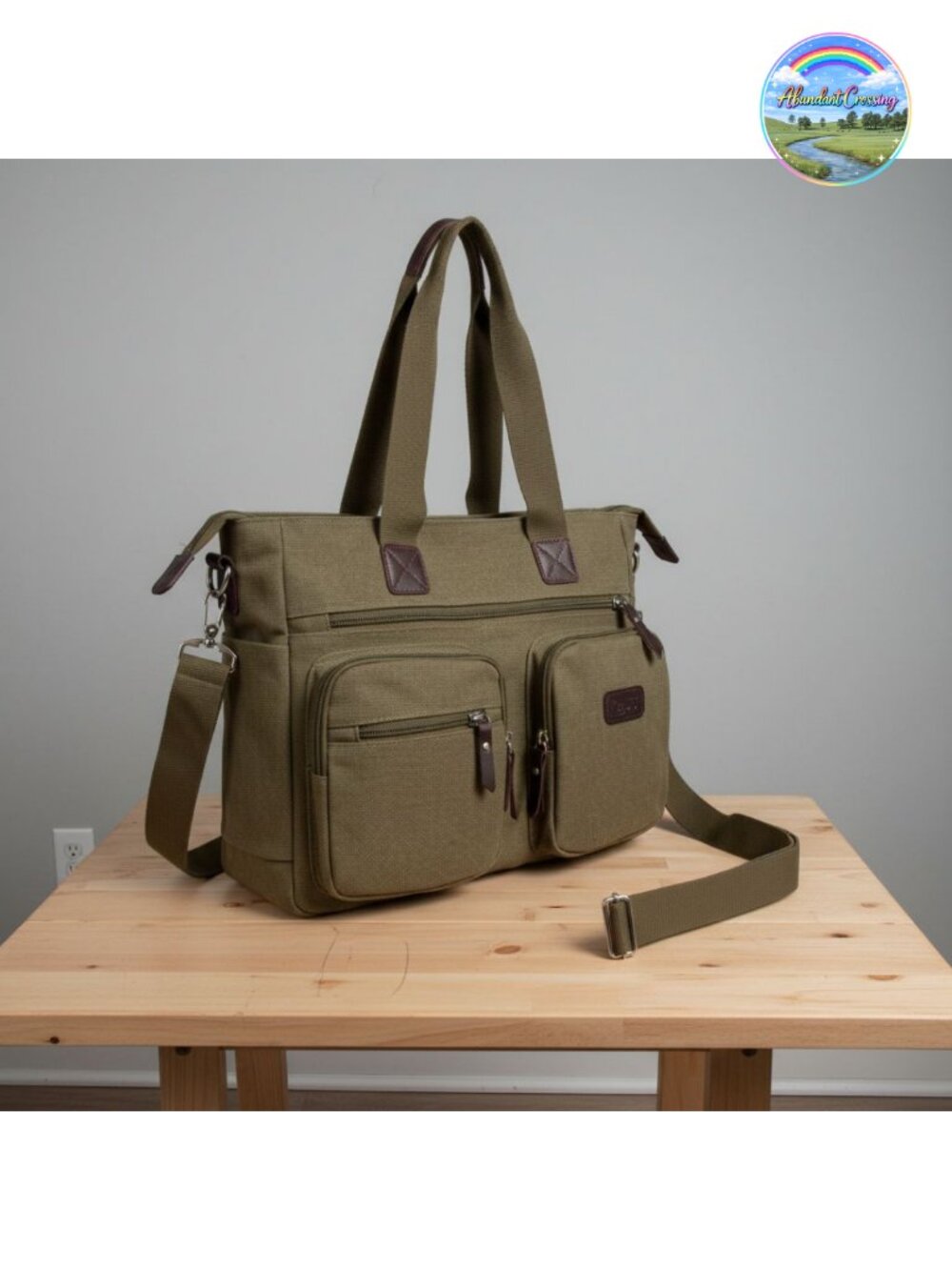 Canvas Satchel Handbag Top Handle Crossbody Tote Purse Work Travel Bag